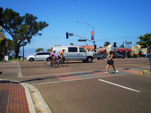 People cycling on the road